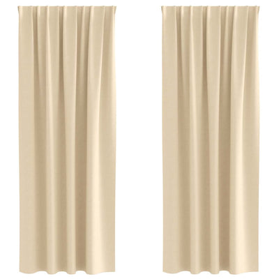 VidaXL rideaux occultants avec anneaux 2 pcs crème 225 x 140 cm
