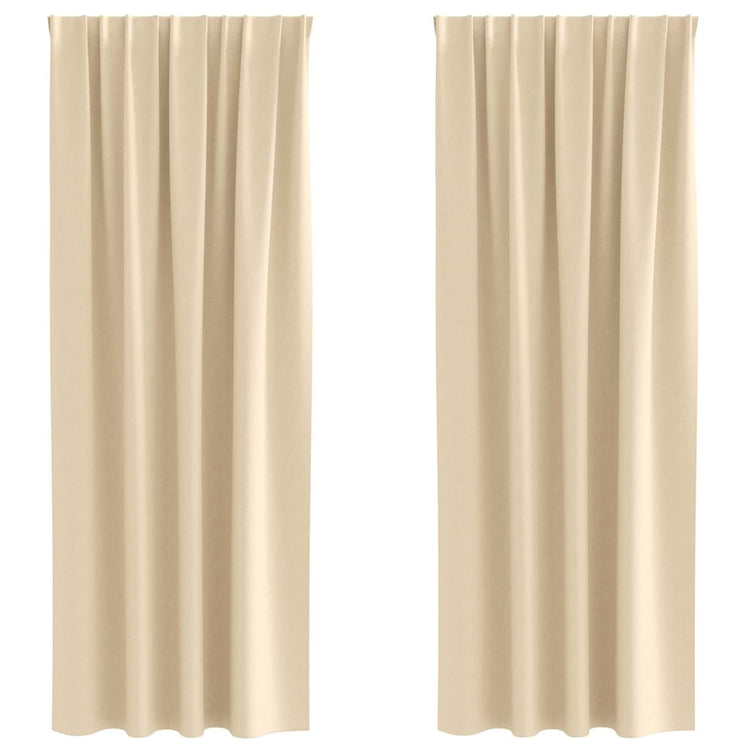 VidaXL rideaux occultants avec anneaux 2 pcs crème 225 x 140 cm