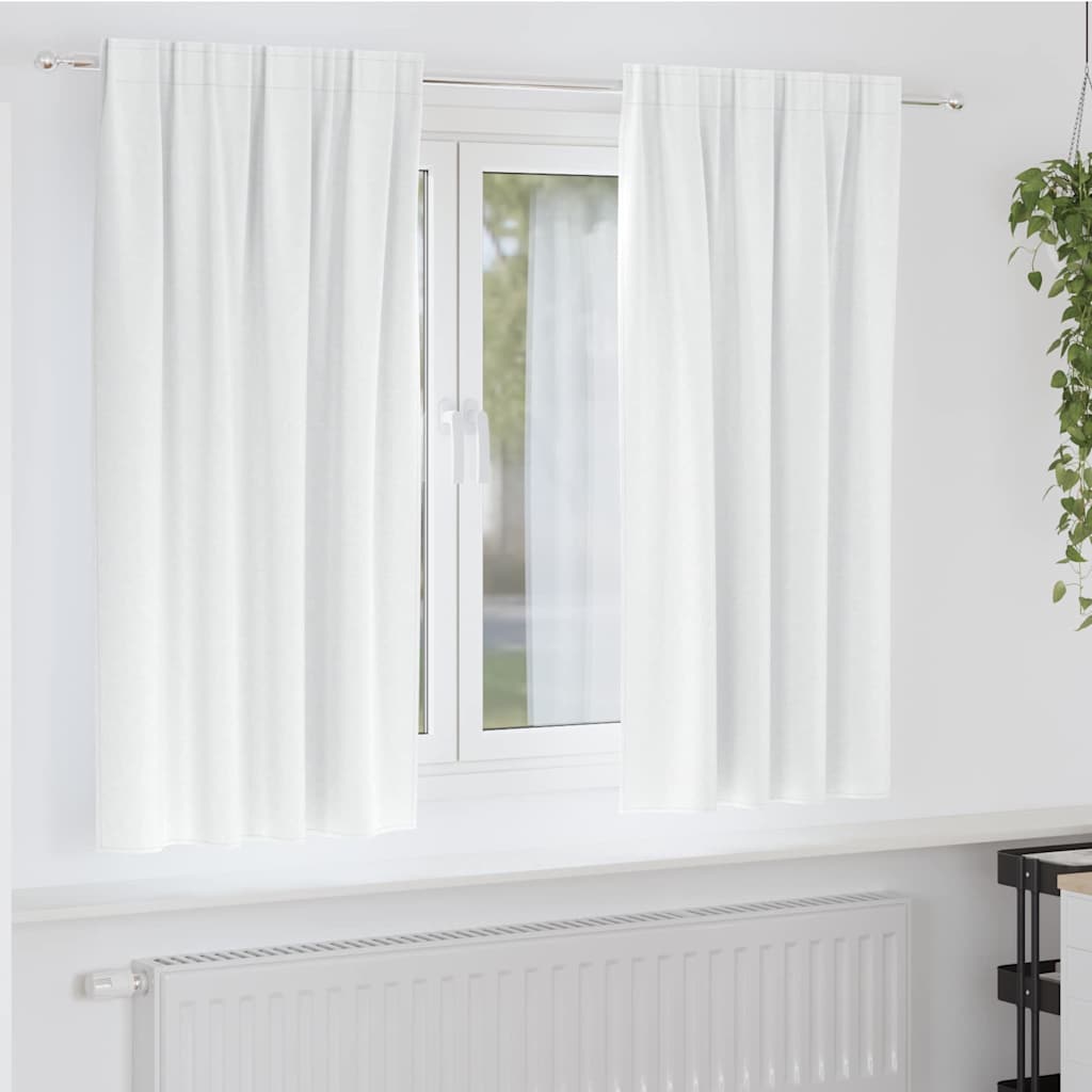Vidaxxl rideaux occultants avec anneaux 2 pcs blanc brillant 175 x 140 cm