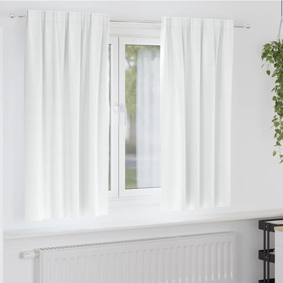 Vidaxxl rideaux occultants avec anneaux 2 pcs blanc brillant 175 x 140 cm