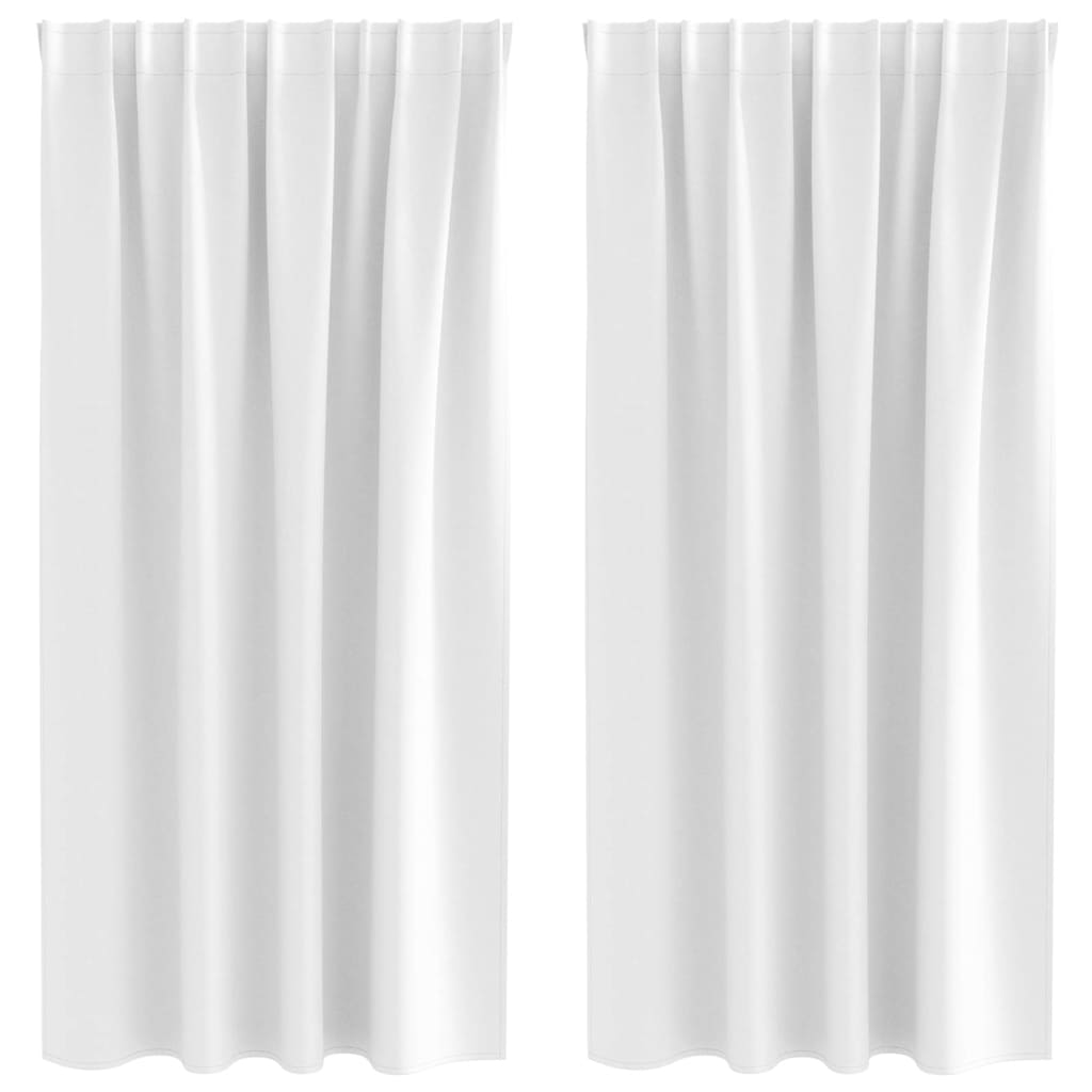 Vidaxxl rideaux occultants avec anneaux 2 pcs blanc brillant 175 x 140 cm