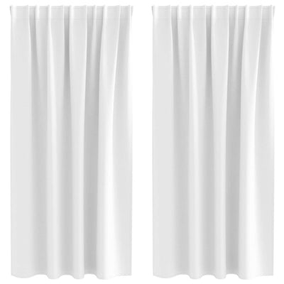 Vidaxxl rideaux occultants avec anneaux 2 pcs blanc brillant 175 x 140 cm