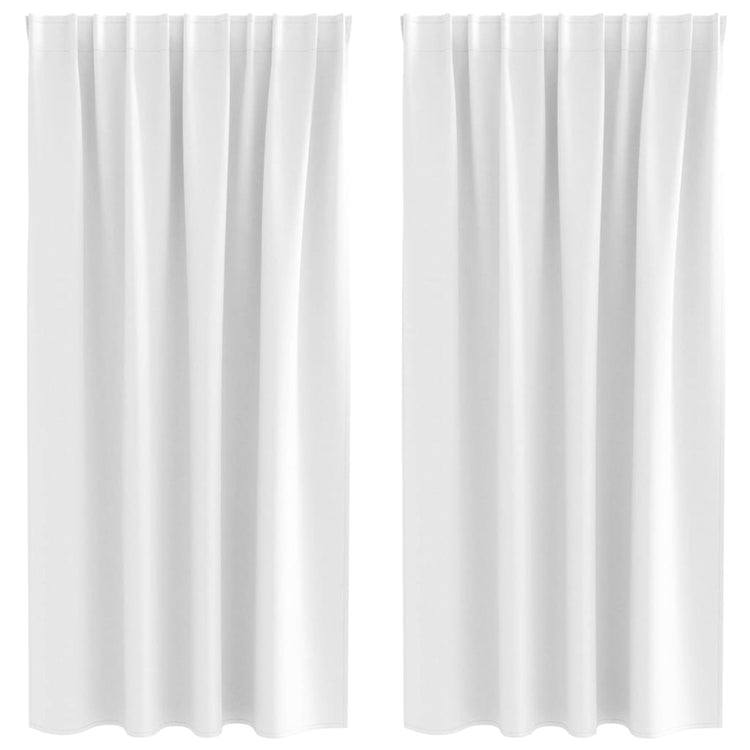 Vidaxxl rideaux occultants avec anneaux 2 pcs blanc brillant 175 x 140 cm
