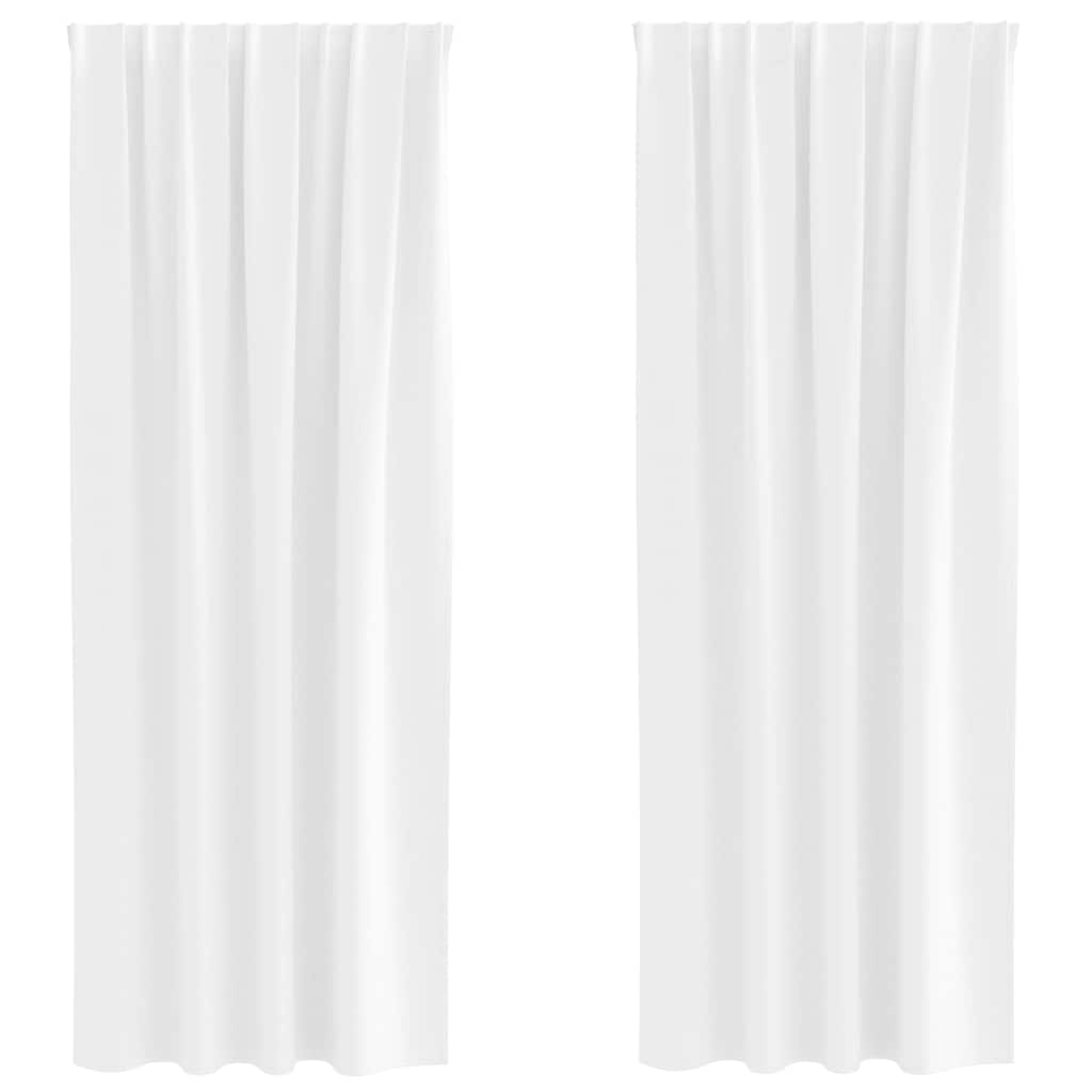 VidaXL rideaux occultants avec anneaux 2 pcs blanc pur 225 x 140 cm