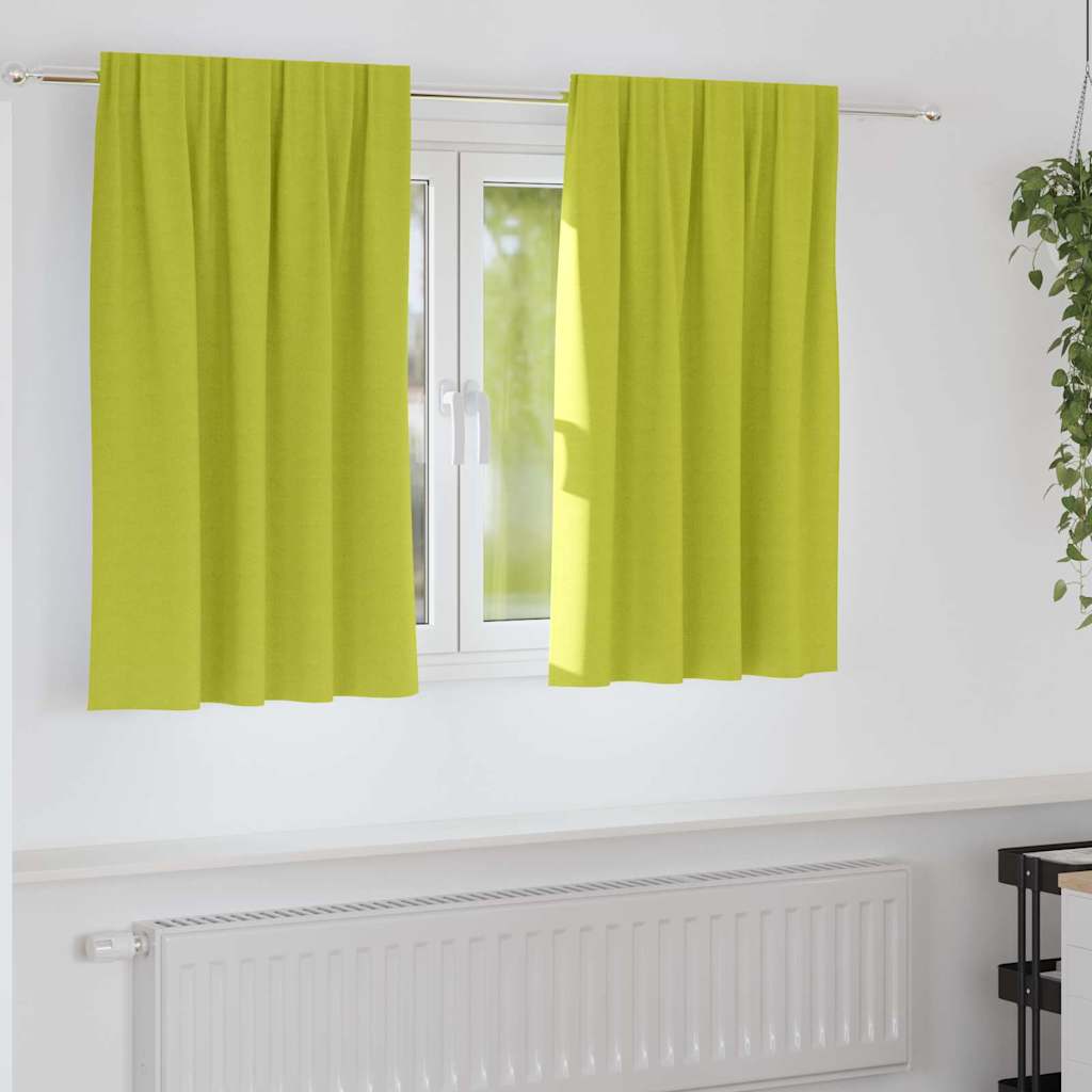 VidaXL rideaux occultants avec anneaux 2 pcs vert 140 x 140 cm