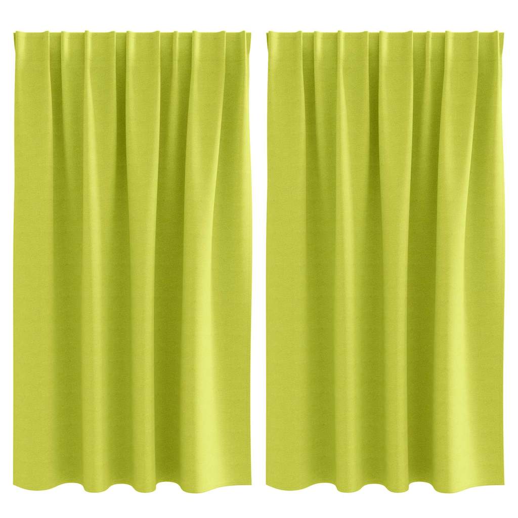 VidaXL rideaux occultants avec anneaux 2 pcs vert 140 x 140 cm