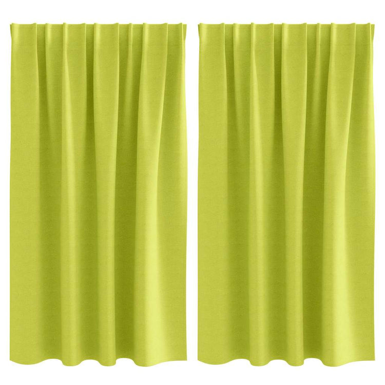 VidaXL rideaux occultants avec anneaux 2 pcs vert 140 x 140 cm