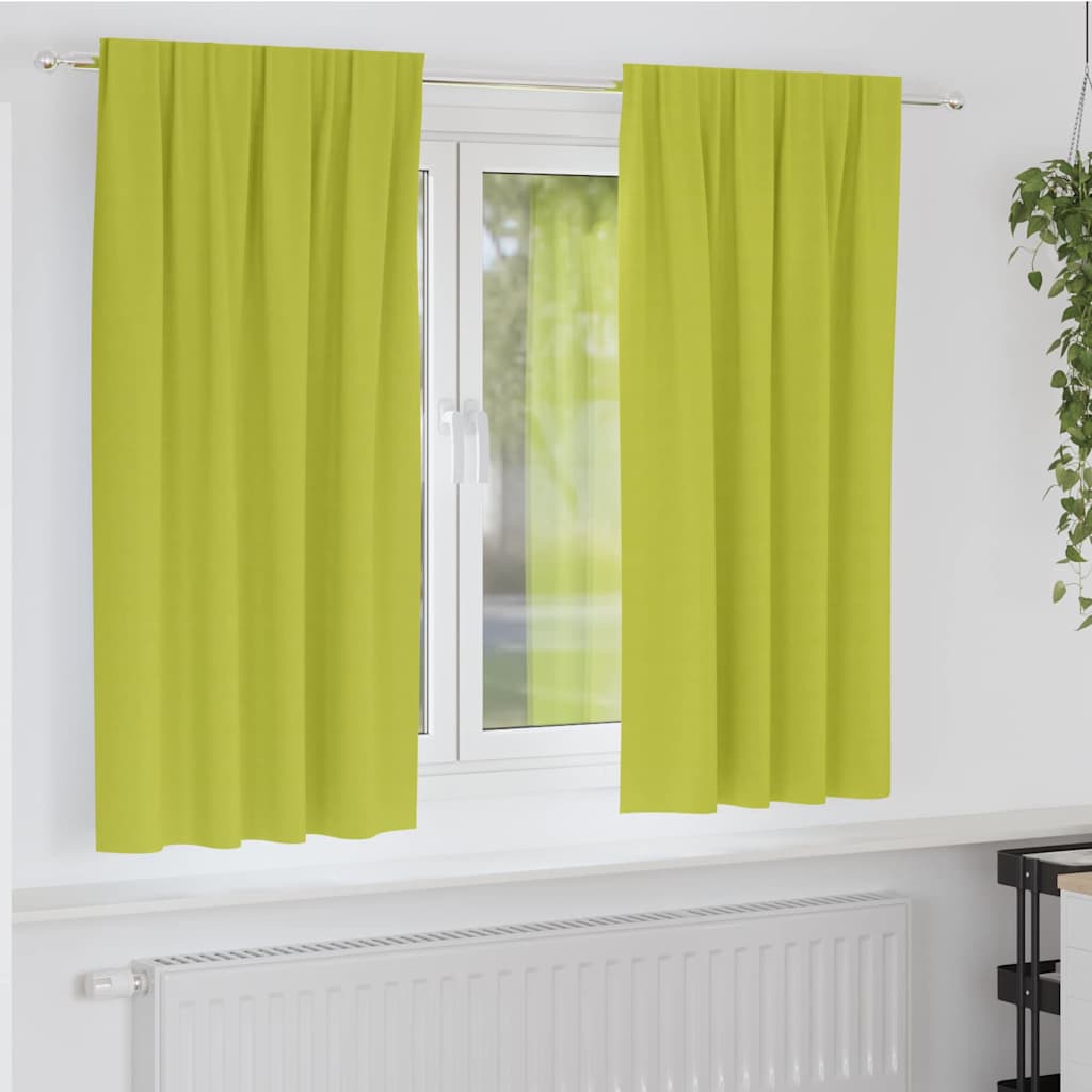 VidaXL rideaux occultants avec anneaux 2 pcs vert 175 x 140 cm