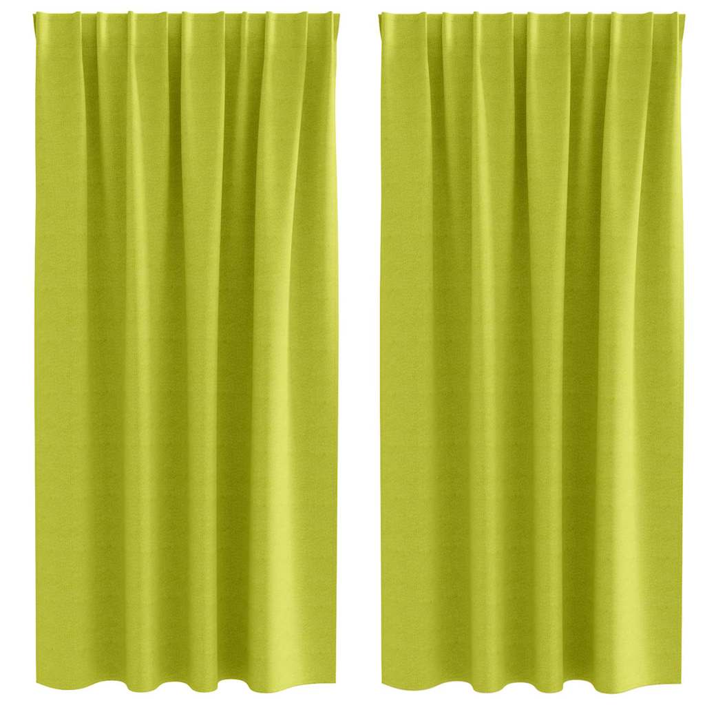 VidaXL rideaux occultants avec anneaux 2 pcs vert 175 x 140 cm