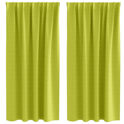 VidaXL rideaux occultants avec anneaux 2 pcs vert 175 x 140 cm