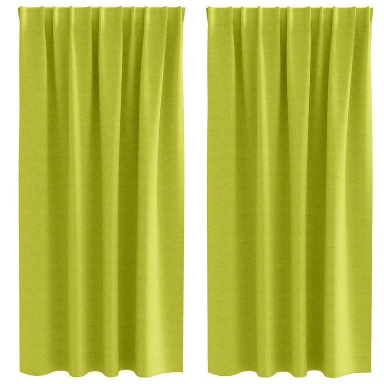 VidaXL rideaux occultants avec anneaux 2 pcs vert 175 x 140 cm