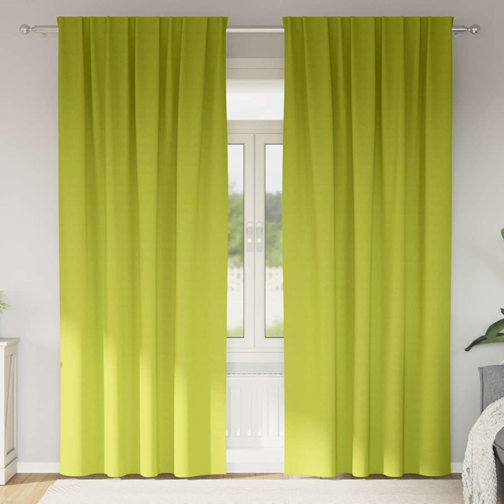 VidaXL rideaux occultants avec anneaux 2 pcs vert 225 x 140 cm