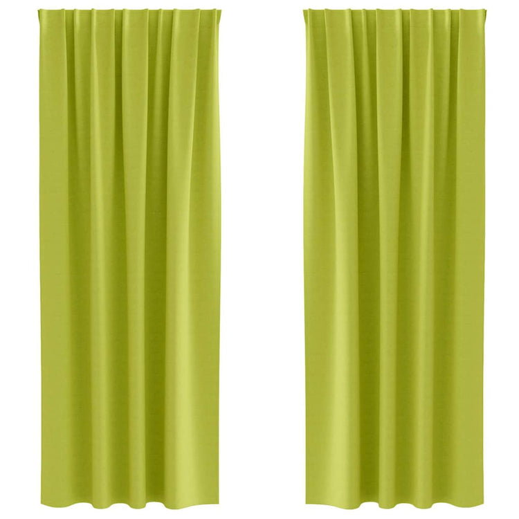 VidaXL rideaux occultants avec anneaux 2 pcs vert 225 x 140 cm