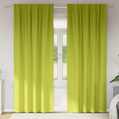 VidaXL rideaux occultants avec anneaux 2 pcs vert 245 x 140 cm