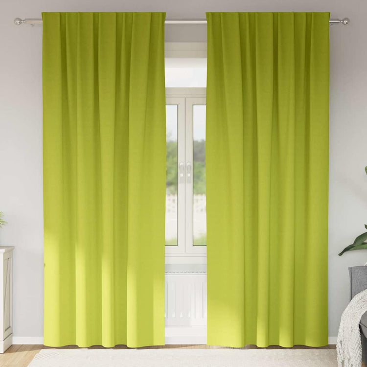 VidaXL rideaux occultants avec anneaux 2 pcs vert 245 x 140 cm