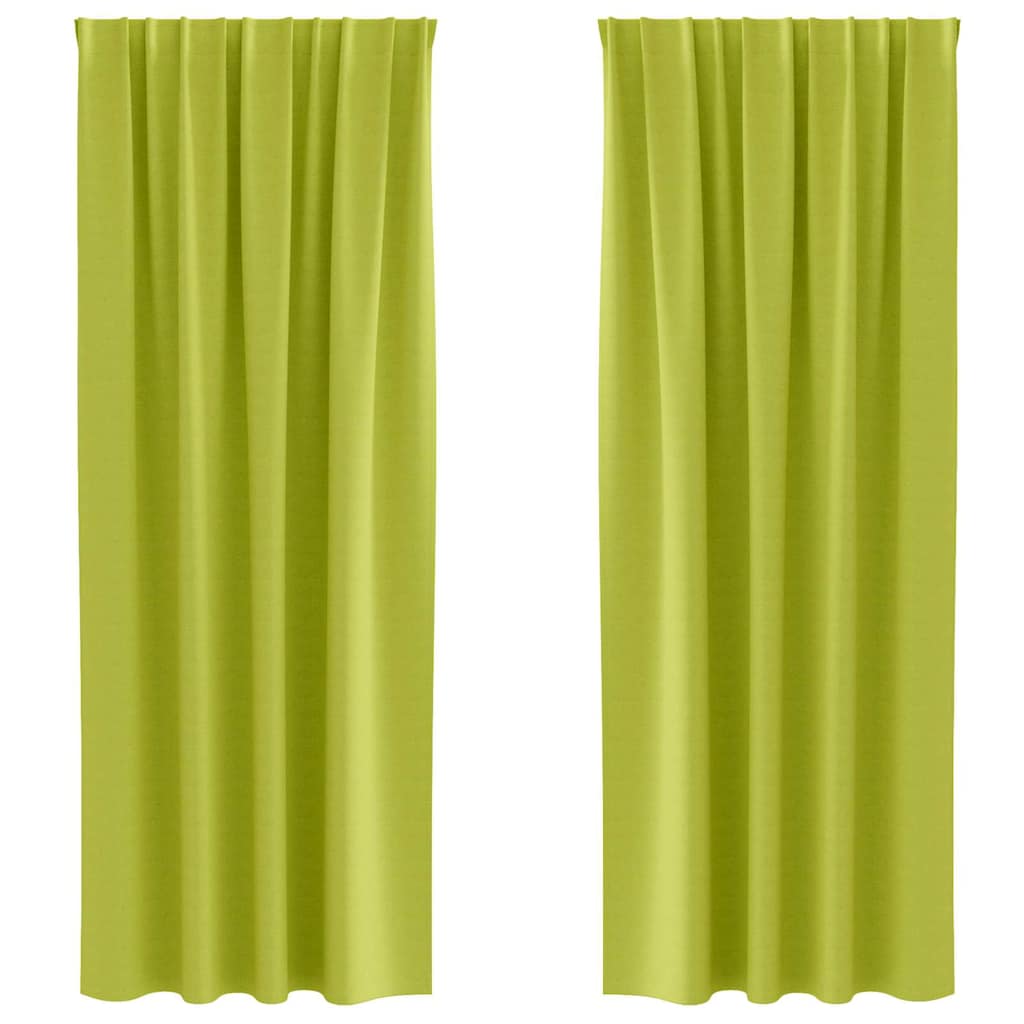 VidaXL rideaux occultants avec anneaux 2 pcs vert 245 x 140 cm