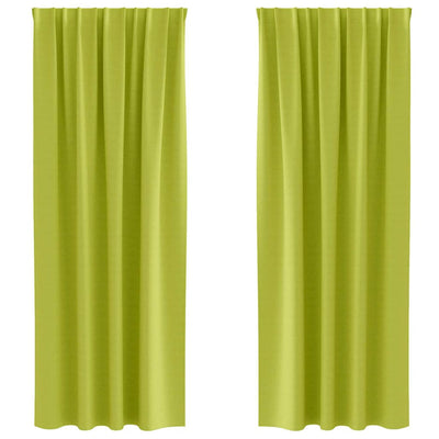 VidaXL rideaux occultants avec anneaux 2 pcs vert 245 x 140 cm