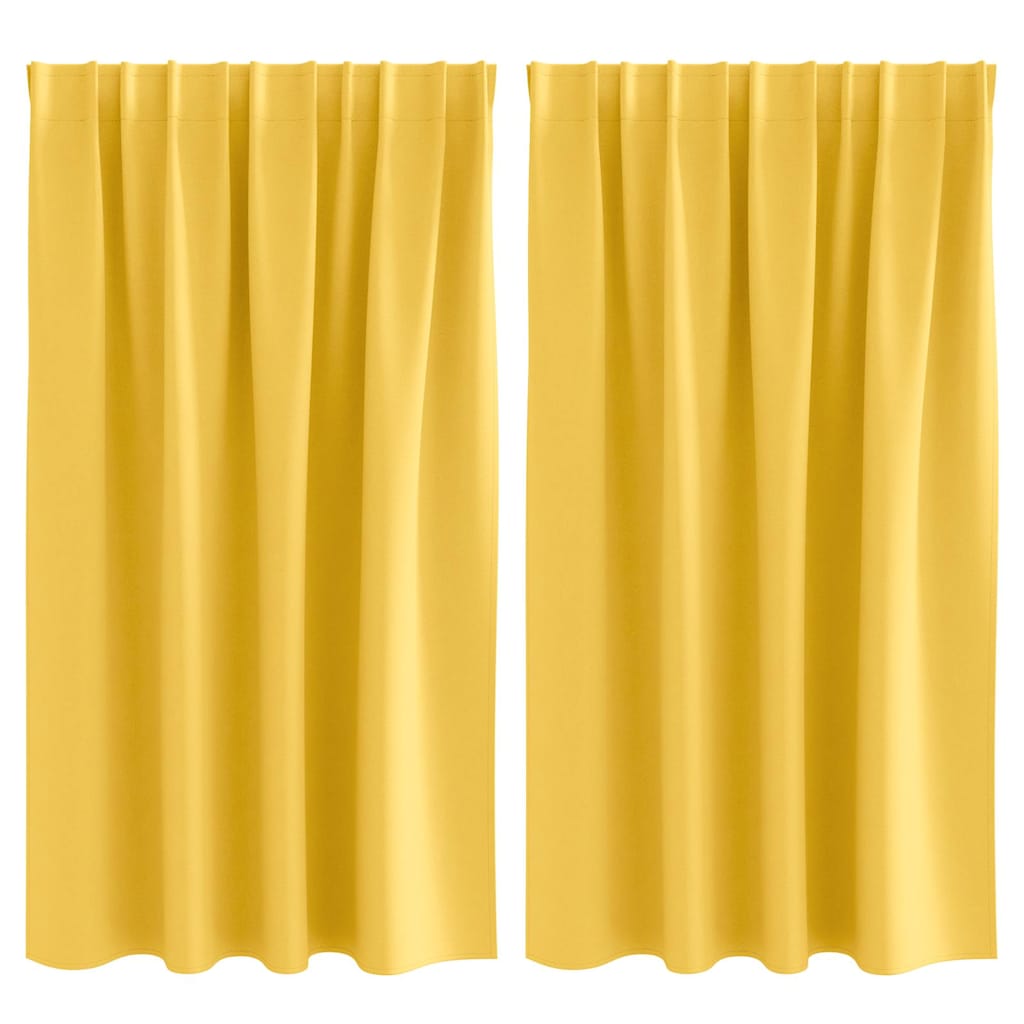 Vidaxl rideaux occultants avec anneaux 2 pcs jaune moutarde 140 x 140 cm