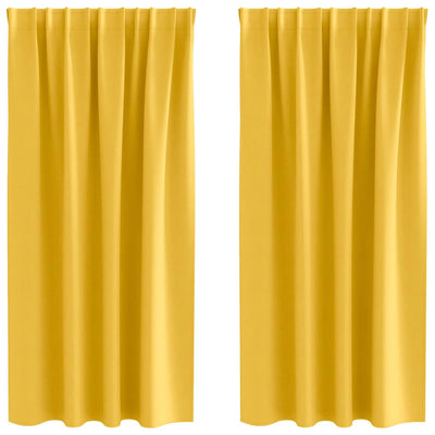 Vidaxl rideaux occultants avec anneaux 2 pcs jaune moutarde 175 x 140 cm