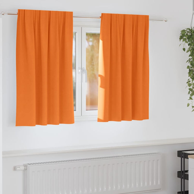 VidaXL rideaux occultants avec anneaux 2 pcs orange vif 140 x 140 cm