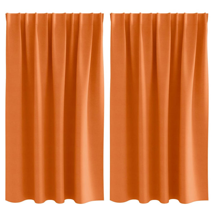 VidaXL rideaux occultants avec anneaux 2 pcs orange vif 140 x 140 cm