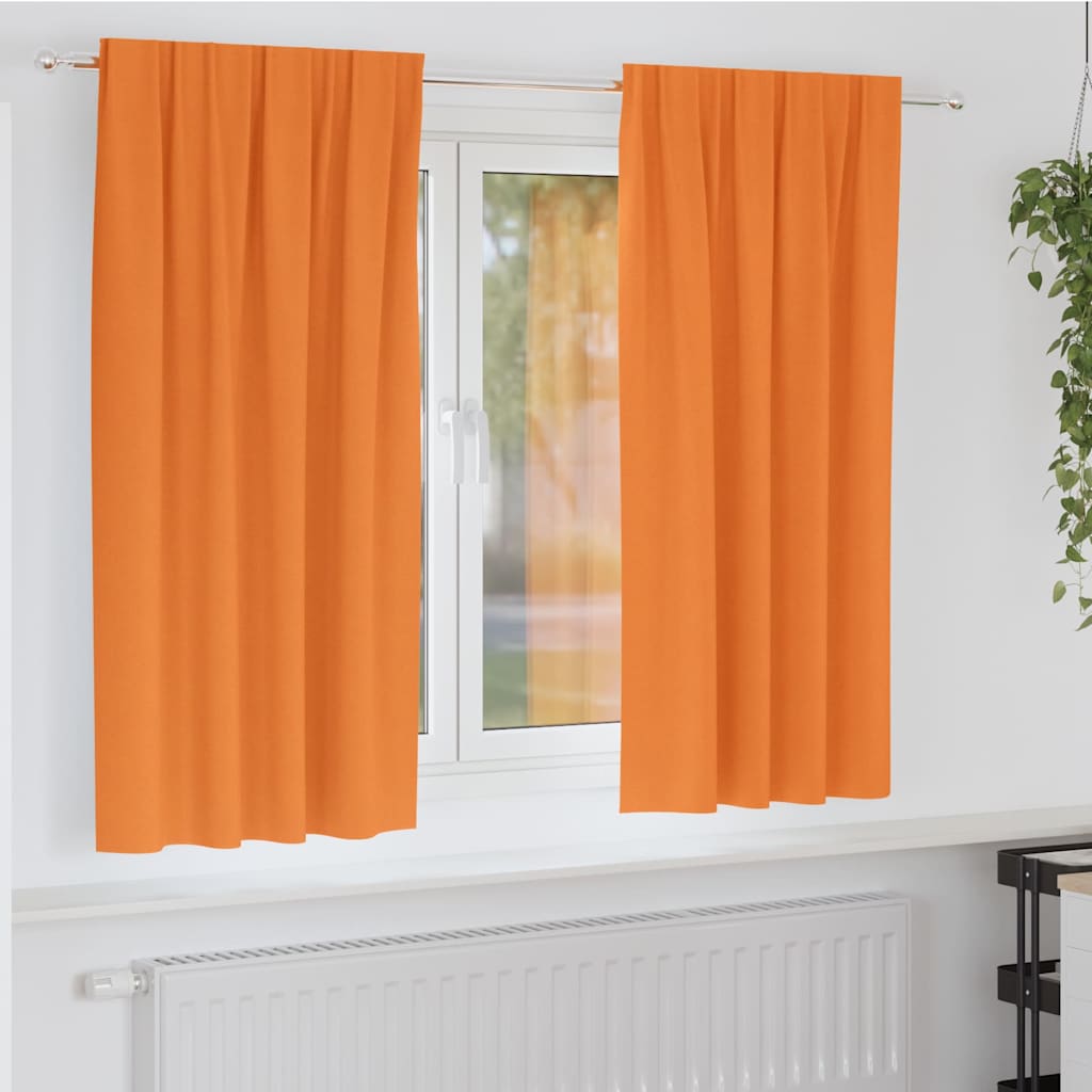 VidaXL rideaux occultants avec anneaux 2 pcs orange 175 x 140 cm