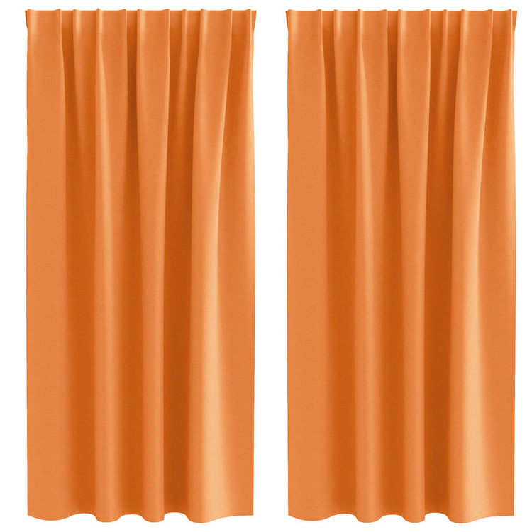 VidaXL rideaux occultants avec anneaux 2 pcs orange 175 x 140 cm