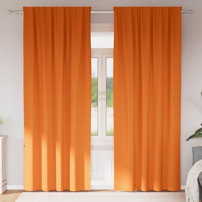 Vidaxxl rideaux occultants avec anneaux 2 pcs orange vif 225 x 140 cm