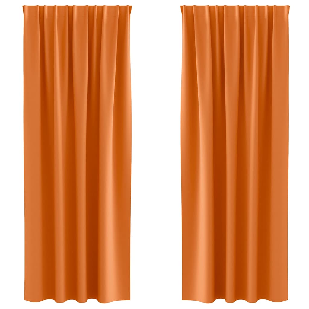 Vidaxxl rideaux occultants avec anneaux 2 pcs orange vif 225 x 140 cm