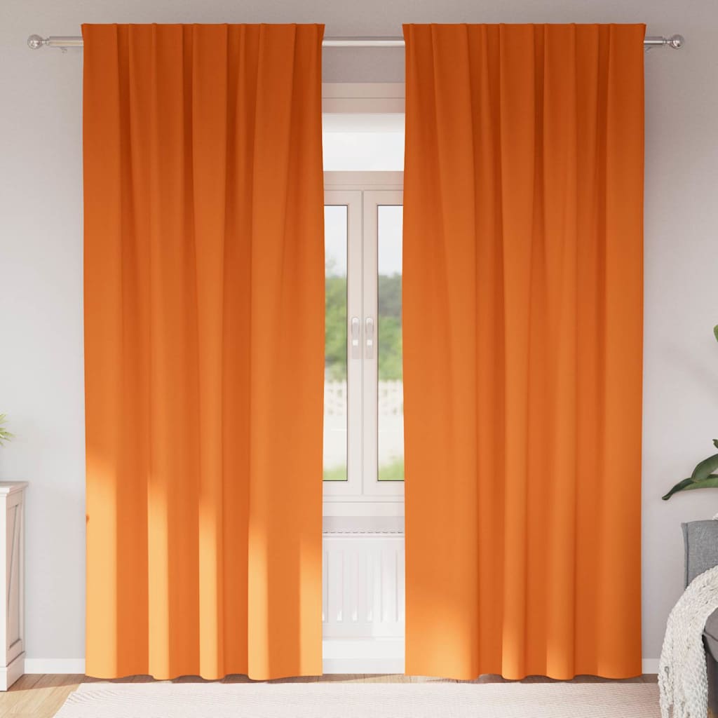 VidaXL rideaux occultants avec anneaux 2 pcs orange vif 245 x 140 cm