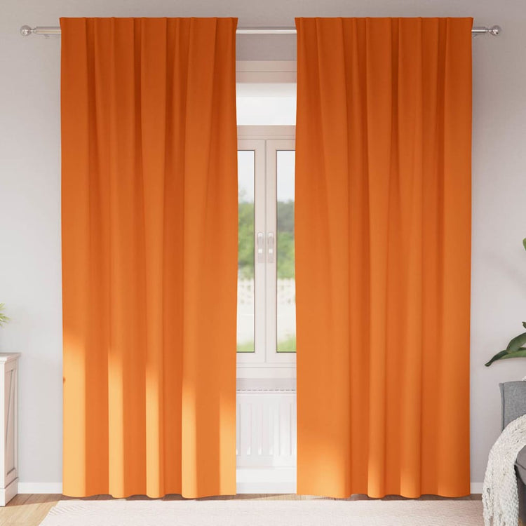 VidaXL rideaux occultants avec anneaux 2 pcs orange vif 245 x 140 cm