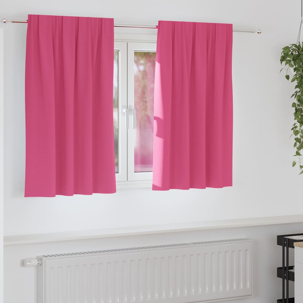 Vidaxl rideaux occultants avec anneaux 2 pcs rose vif 140 x 140 cm