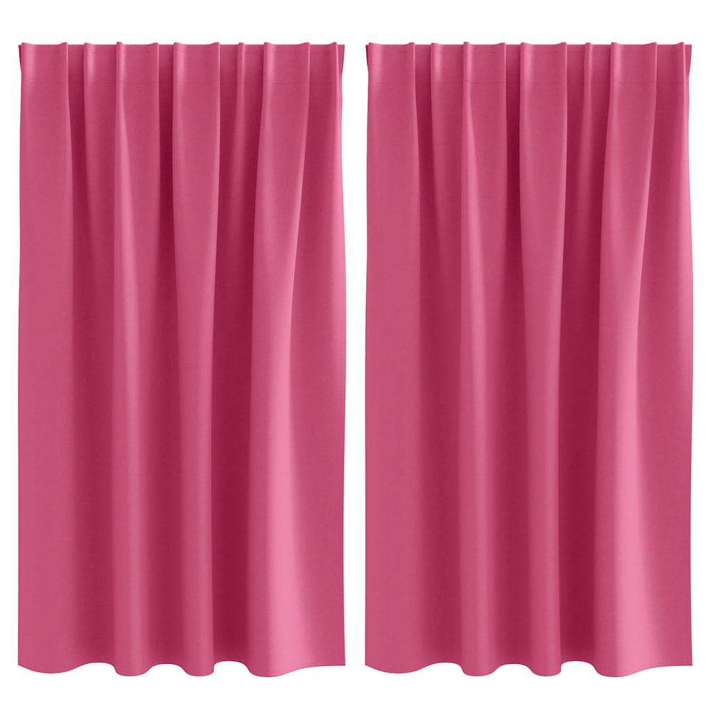 Vidaxl rideaux occultants avec anneaux 2 pcs rose vif 140 x 140 cm