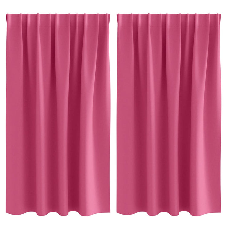 Vidaxl rideaux occultants avec anneaux 2 pcs rose vif 140 x 140 cm