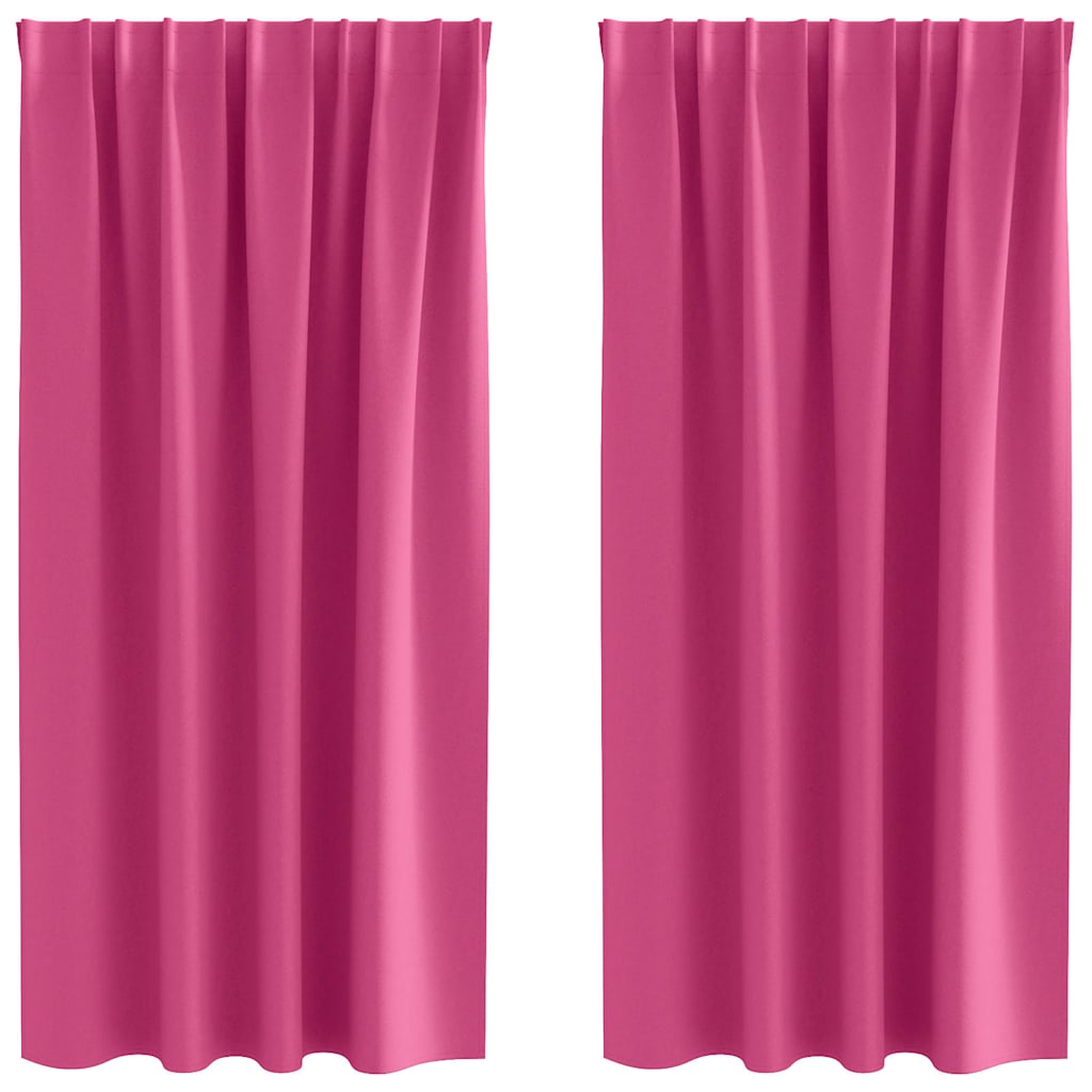 Vidaxl rideaux occultants avec anneaux 2 pcs rose vif 175 x 140 cm