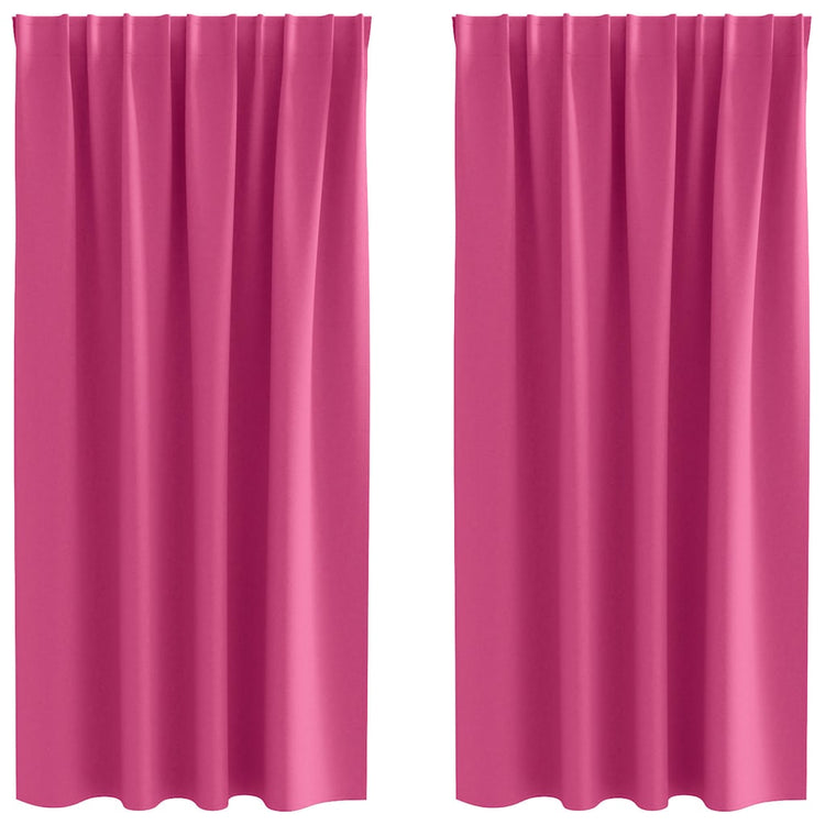 Vidaxl rideaux occultants avec anneaux 2 pcs rose vif 175 x 140 cm