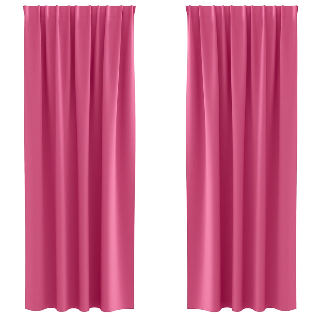 Vidaxl rideaux occultants avec anneaux 2 pcs rose vif 245 x 140 cm
