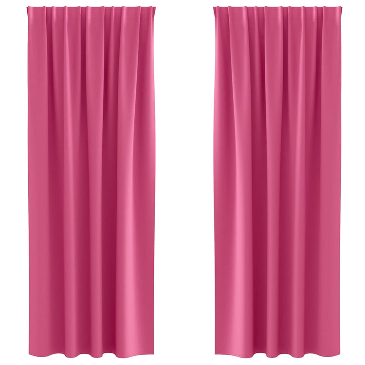 Vidaxl rideaux occultants avec anneaux 2 pcs rose vif 260 x 140 cm