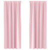 Vidaxl rideaux occultants avec anneaux 2 pcs rose bébé 245 x 140 cm