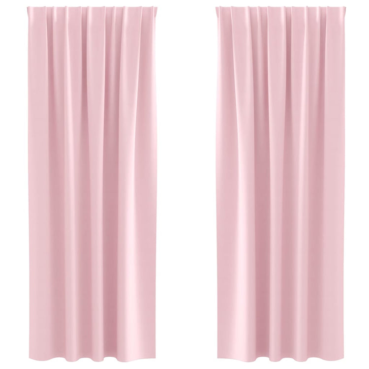 Vidaxl rideaux occultants avec anneaux 2 pcs rose bébé 245 x 140 cm