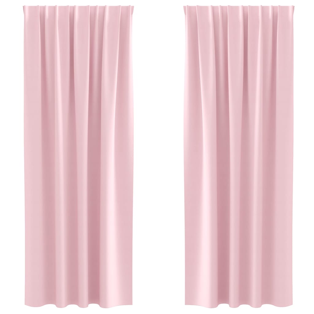 Vidaxl rideaux occultants avec anneaux 2 pcs rose bébé 260 x 140 cm