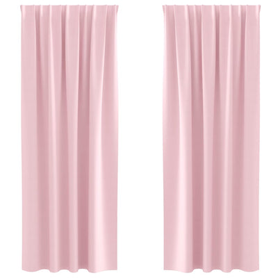 Vidaxl rideaux occultants avec anneaux 2 pcs rose bébé 260 x 140 cm