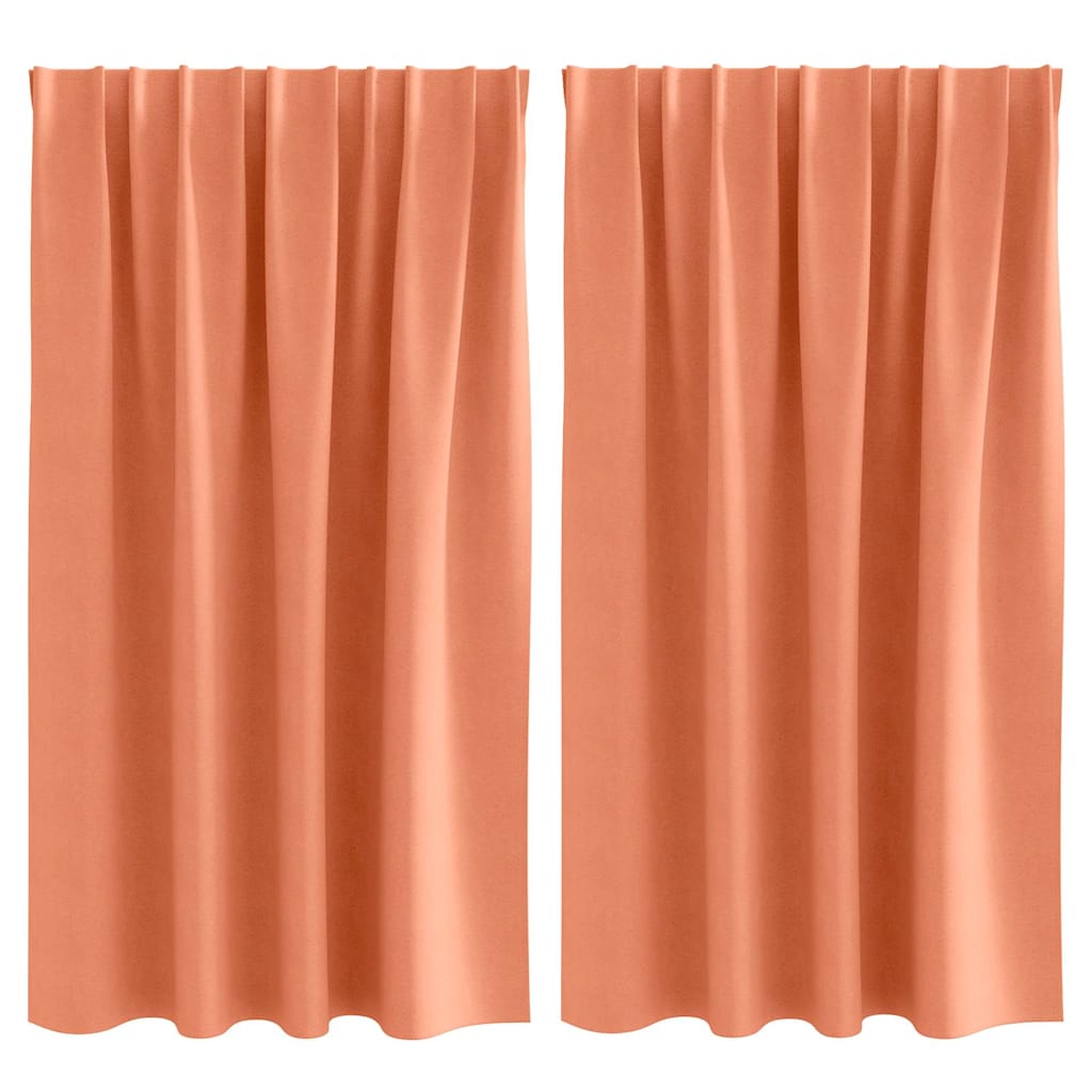 Vidaxxl rideaux occultants avec anneaux 2 pcs terre cuite 140 x 140 cm