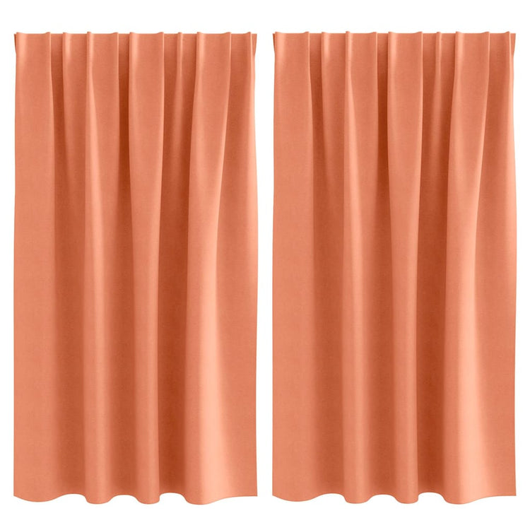 Vidaxxl rideaux occultants avec anneaux 2 pcs terre cuite 140 x 140 cm