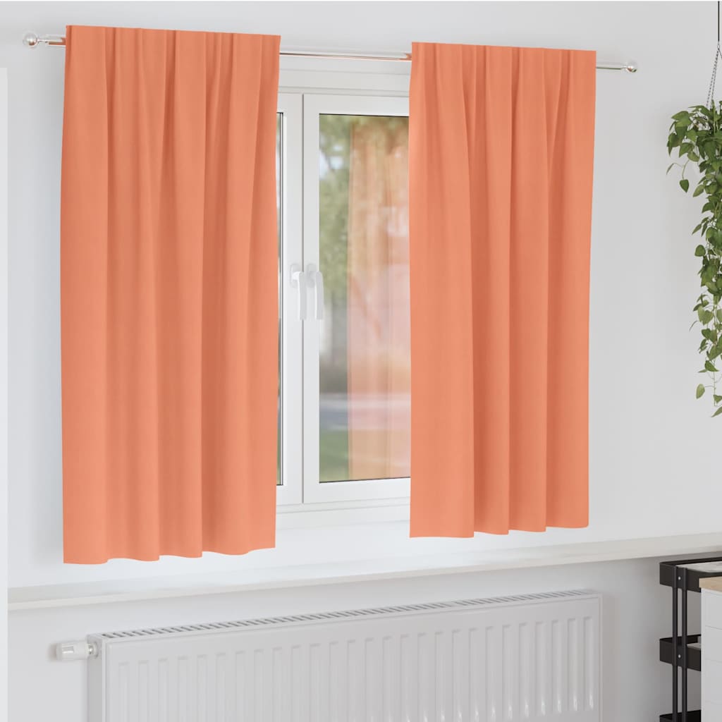Vidaxl rideaux occultants avec anneaux 2 pcs terre cuite 175 x 140 cm