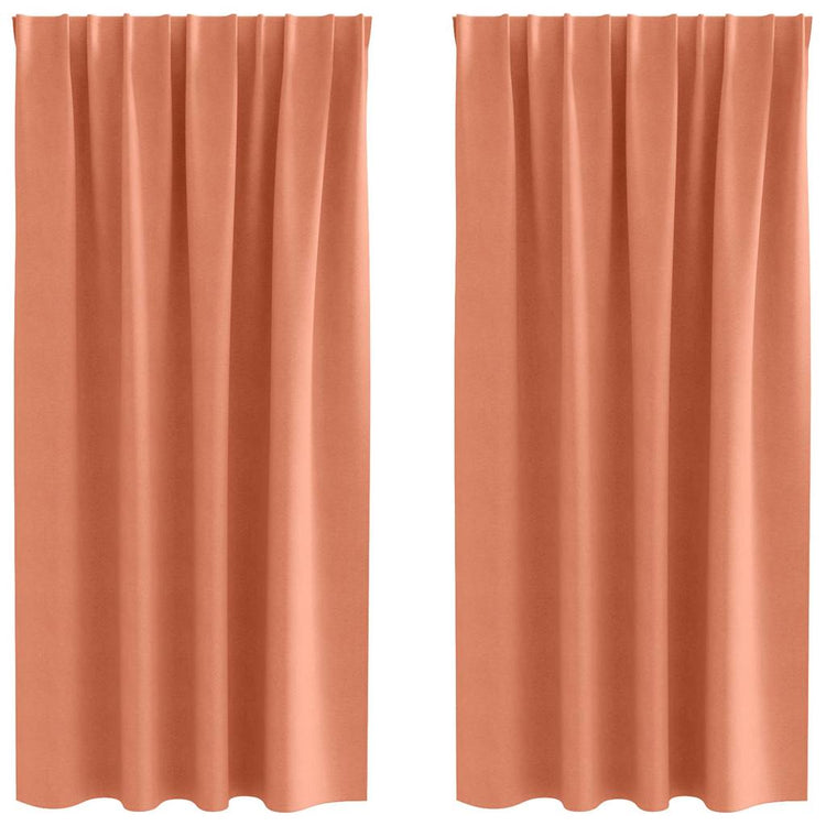 Vidaxl rideaux occultants avec anneaux 2 pcs terre cuite 175 x 140 cm
