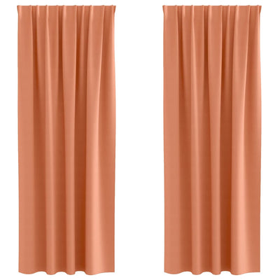 Vidaxxl rideaux occultants avec anneaux 2 pcs terre cuite 225 x 140 cm
