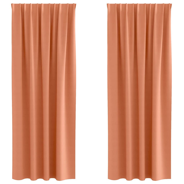 Vidaxxl rideaux occultants avec anneaux 2 pcs terre cuite 225 x 140 cm