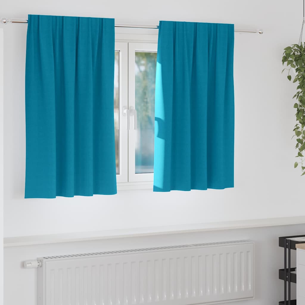VidaXL rideaux occultants avec anneaux 2 pcs turquoise 140 x 140 cm