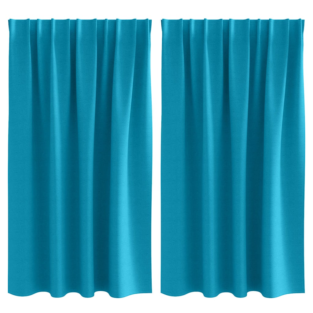 VidaXL rideaux occultants avec anneaux 2 pcs turquoise 140 x 140 cm